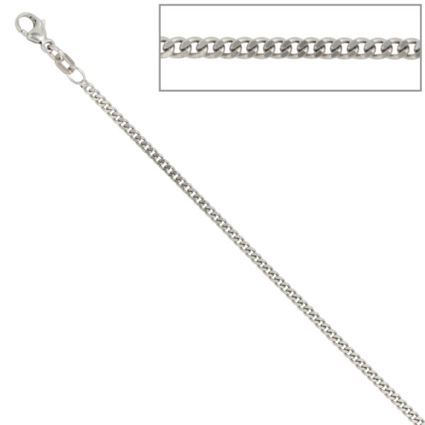 Panzerkette 925 Sterling Silber 2 mm 50 cm Halskette Kette Silberkette Karabiner – Bild 3