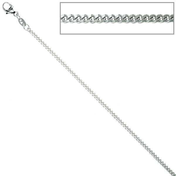 Panzerkette 925 Sterling Silber 2 mm 50 cm Halskette Kette Silberkette Karabiner – Bild 4
