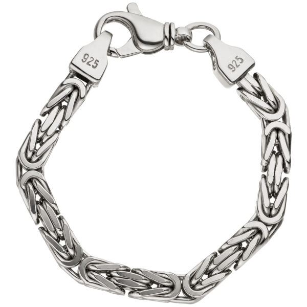 Königsarmband 925 Sterling Silber 20 cm Armband Silberarmband Karabiner – Bild 2