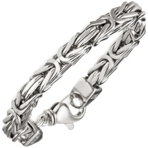 Königsarmband 925 Sterling Silber 23 cm Armband Silberarmband Karabiner 7 mm Breit