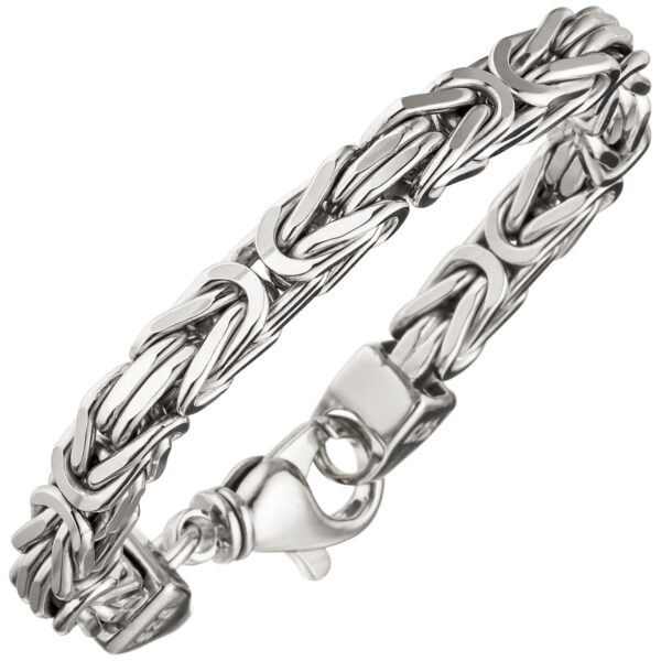 Königsarmband 925 Sterling Silber 23 cm Armband Silberarmband Karabiner 7 mm Breit