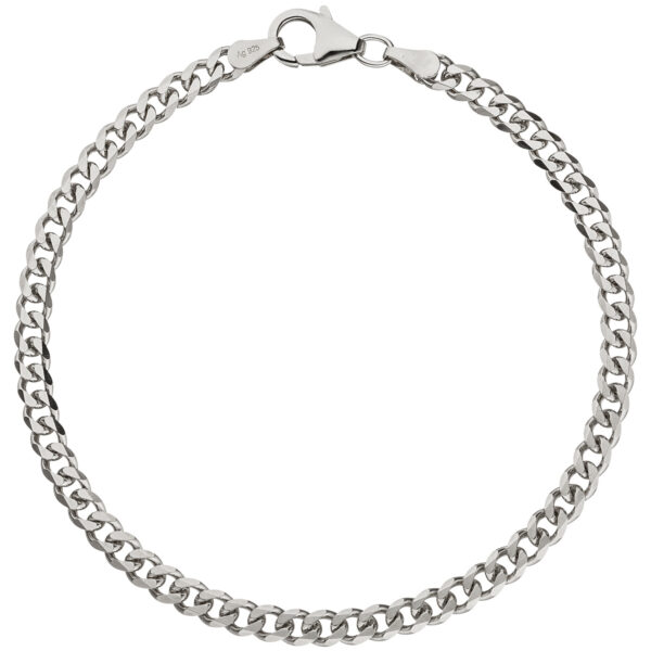 Panzerarmband 925 Sterling Silber 19 cm Armband Silberarmband Karabiner – Bild 2