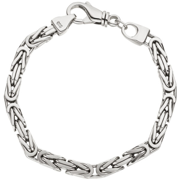 Königsarmband 925 Sterling Silber 23 cm Armband Silberarmband Karabiner 7 mm Breit – Bild 3