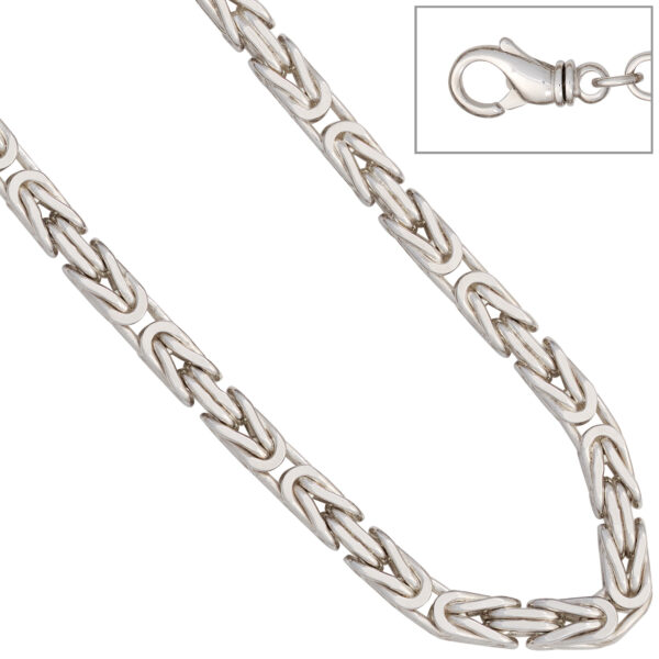 Königsarmband 925 Sterling Silber 23 cm Armband Silberarmband Karabiner 7 mm Breit – Bild 5