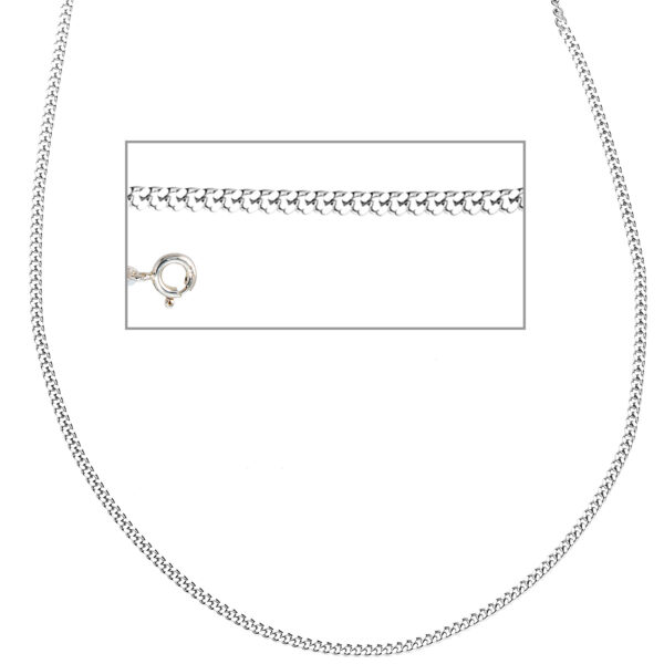 Panzerkette 925 Sterling Silber 2 mm 42 cm Halskette Kette Silberkette Federring – Bild 3