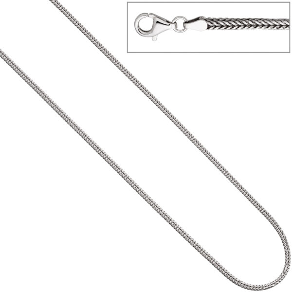 Fuchsschwanzkette 925 Silber 2,5 mm 45 cm Kette Halskette Silberkette Karabiner – Bild 3