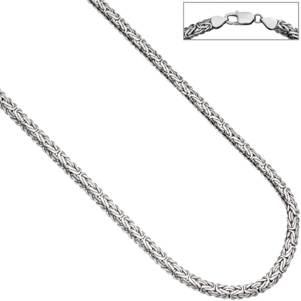 Königskette oval 925 Sterling Silber 45 cm Kette Halskette Silberkette Karabiner – Bild 3
