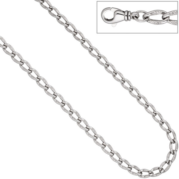 Lang-Panzerkette 925 Sterling Silber 7,3 mm 45 cm Kette Halskette Silberkette – Bild 2