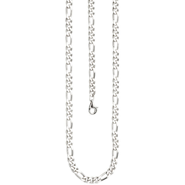 Figarokette 925 Silber diamantiert 50 cm Kette Halskette Silberkette Karabiner – Bild 3