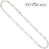 Figarokette 925 Silber diamantiert 60 cm Kette Halskette Silberkette Karabiner