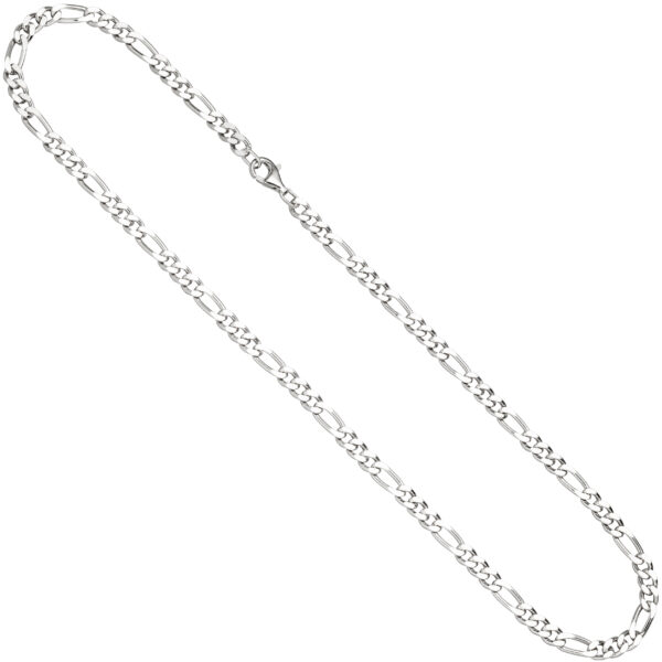 Figarokette 925 Silber diamantiert 60 cm Kette Halskette Silberkette Karabiner – Bild 2