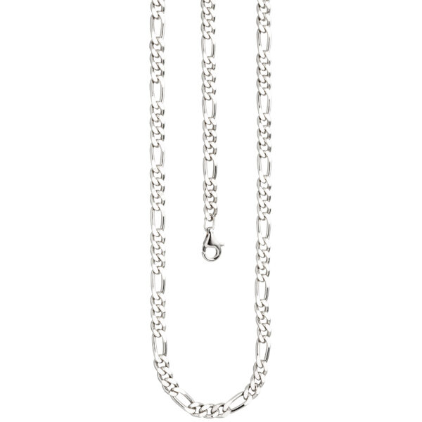 Figarokette 925 Silber diamantiert 60 cm Kette Halskette Silberkette Karabiner – Bild 3