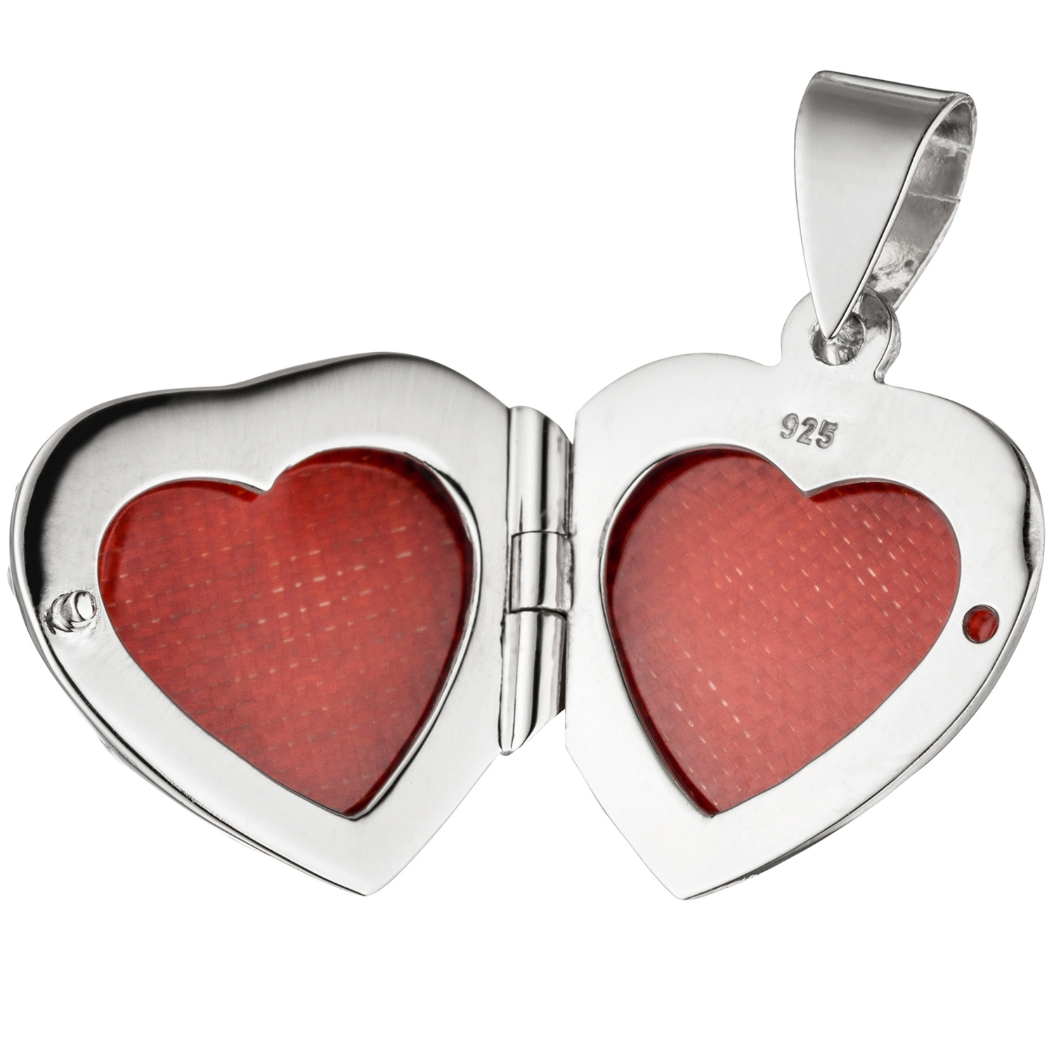 cm Herz 42 Kette Silber – Medaillon zum Fotos Anhänger mit 2 Öffnen für 925