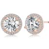Deluxe Ohrstecker Ohrringe 925 Silber + funkelnde Zirkonia Steine
