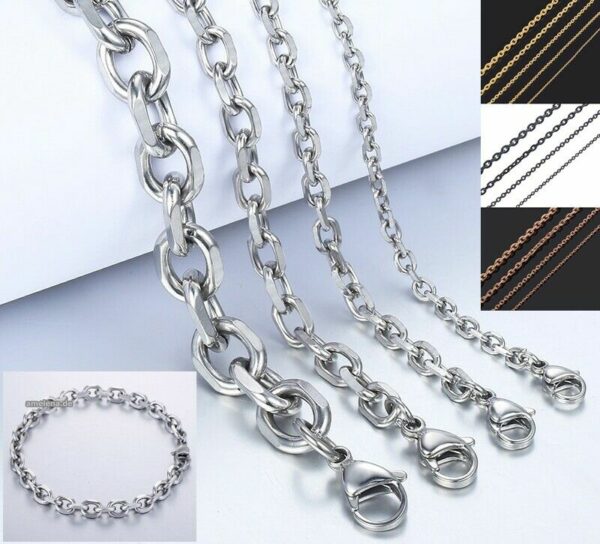 Ankerkette Armband Edelstahl Massiv 10-100 Halskette Damen Herren Geschenkbeutel