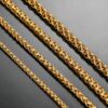 Zopfarmband Edelstahl Massiv Gelbgold vergoldet 4 - 6 mm Herren Armband Geschenk – Bild 5