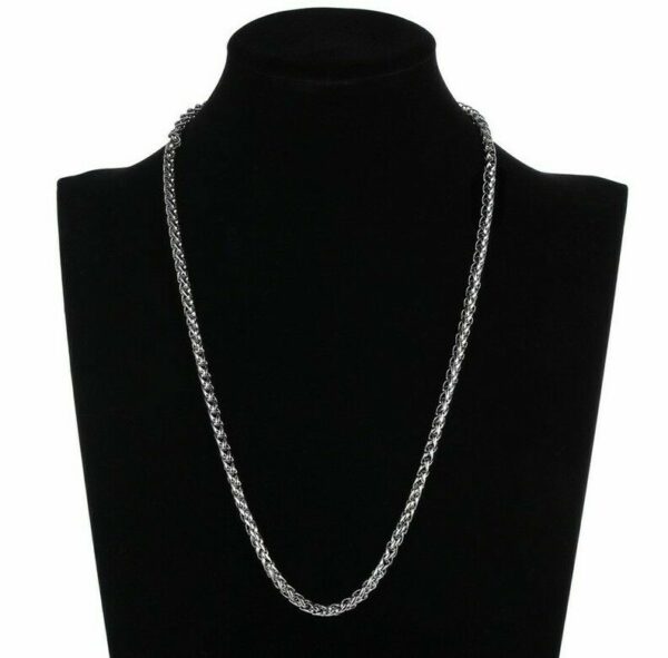 Zopfkette Edelstahl Massiv 4 mm Herren Damen Kette Geschenk 50 - 70 cm Halskette – Bild 4