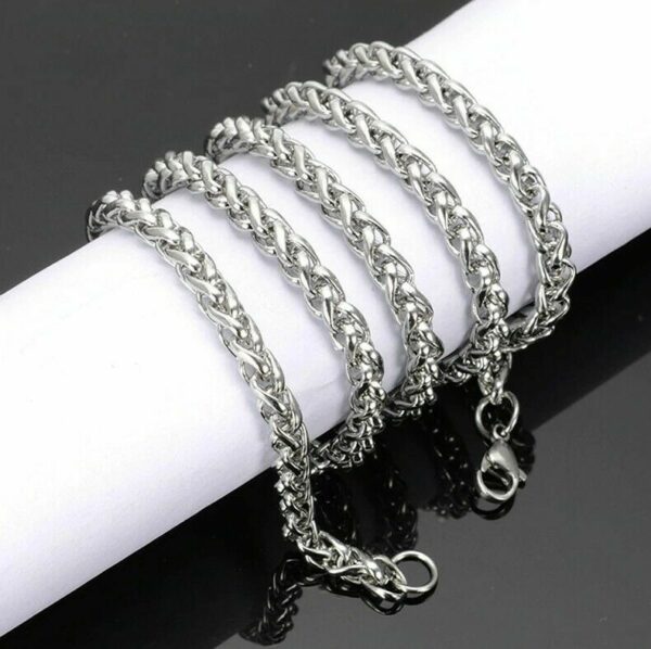 Zopfkette Edelstahl Massiv 4 mm Herren Damen Kette Geschenk 50 - 70 cm Halskette