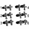 2 Kreuz Ohrstecker Edelstahl Gelbgold Schwarz Silber Ohrringe Damen Herren – Bild 4