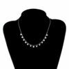 925 Silber Damen-Kette Halskette Collier 13 Zirkonia Kristalle Geschenke Frauen – Bild 4