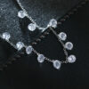 925 Silber Damen-Kette Halskette Collier 13 Zirkonia Kristalle Geschenke Frauen – Bild 5