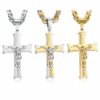 Deluxe Kreuz-Kette Jesus Anhänger Königskette Massiv Edelstahl Halskette Herren