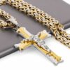 Deluxe Kreuz-Kette Jesus Anhänger Königskette Massiv Edelstahl Halskette Herren – Bild 7