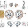 Edle Ohrringe Ohrstecker Ohrhänger Clip 925 Silber Zirkonia Valentins-Geschenke