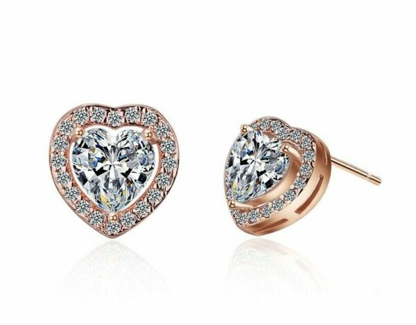 Edle Ohrringe Ohrstecker Ohrhänger Clip 925 Silber Zirkonia Valentins-Geschenke – Bild 5