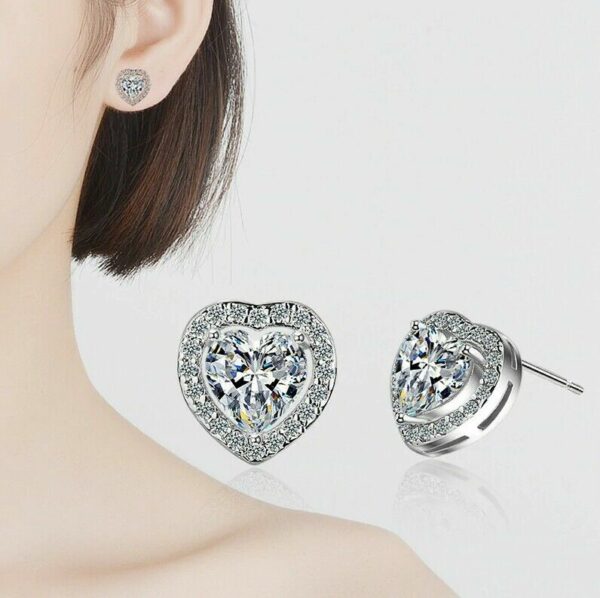 Edle Ohrringe Ohrstecker Ohrhänger Clip 925 Silber Zirkonia Valentins-Geschenke – Bild 6