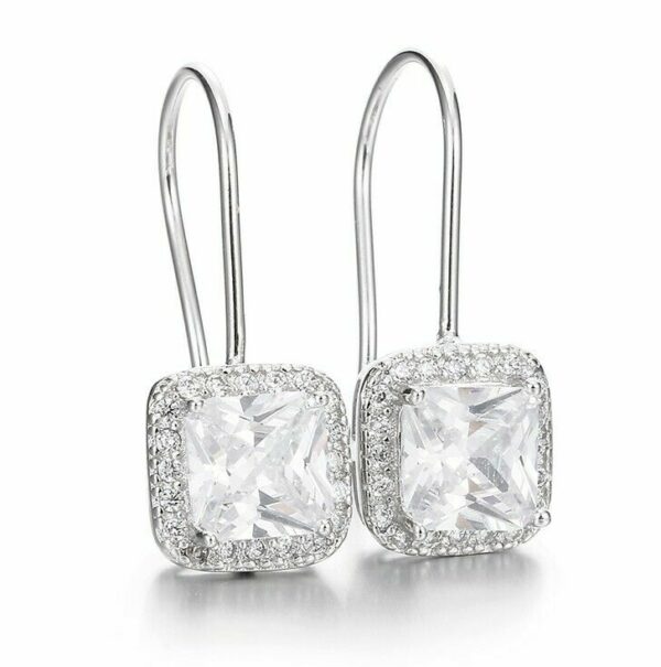 Edle Ohrringe Ohrstecker Ohrhänger Clip 925 Silber Zirkonia Valentins-Geschenke – Bild 9