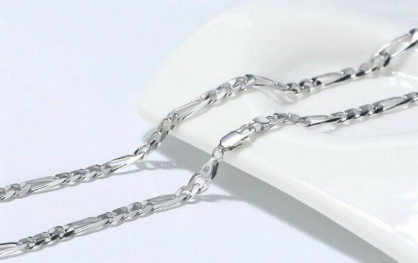 Figarokette Armband Massiv 925 Silber Halskette Herren Damen-Kette 19cm - 60 cm – Bild 6
