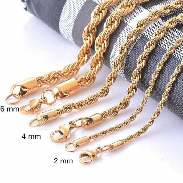 Kordelkette Armband Edelstahl Silber Gold Schwarz für Anhänger Halskette Unisex – Bild 4