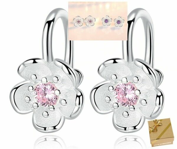 Edle Ohrringe Ohrstecker Ohrhänger Clip 925 Silber Zirkonia Valentins-Geschenke – Bild 17