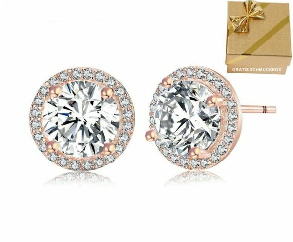 Edle Ohrringe Ohrstecker Ohrhänger Clip 925 Silber Zirkonia Valentins-Geschenke – Bild 14