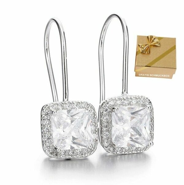 Edle Ohrringe Ohrstecker Ohrhänger Clip 925 Silber Zirkonia Valentins-Geschenke – Bild 16
