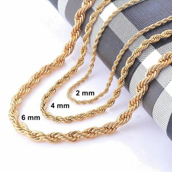 Kordelkette Armband Edelstahl Silber Gold Schwarz für Anhänger Halskette Unisex – Bild 13