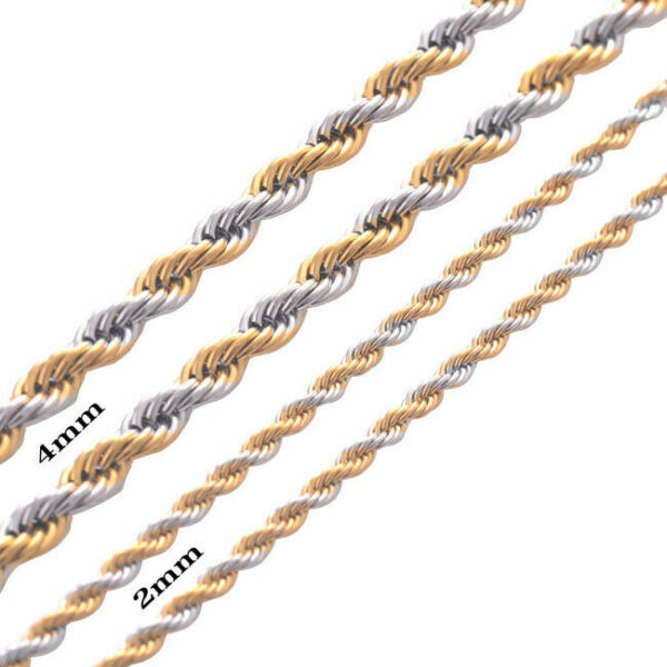 Kordelkette Armband Edelstahl Silber Gold Schwarz für Anhänger Halskette Unisex – Bild 14