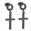 2 Kreuz Ohrhänger Ohrstecker aus Edelstahl Gelbgold Schwarz Silber Ohrringe – Bild 8