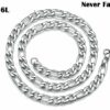 Figarokette + Figaroarmband SET Edelstahl Massiv Halskette Armband Herrenschmuck – Bild 3