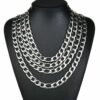Figarokette + Figaroarmband SET Edelstahl Massiv Halskette Armband Herrenschmuck – Bild 5