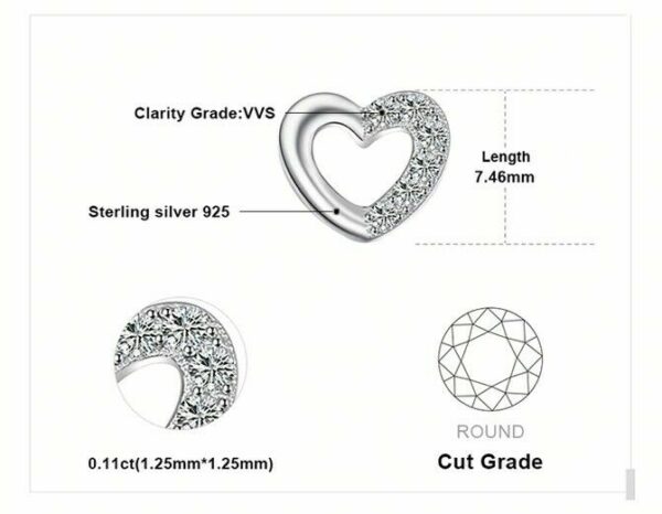 SET Herzkette + Armband + Ohrstecker 925 Silber Damen Kinder Halskette Geschenk – Bild 11