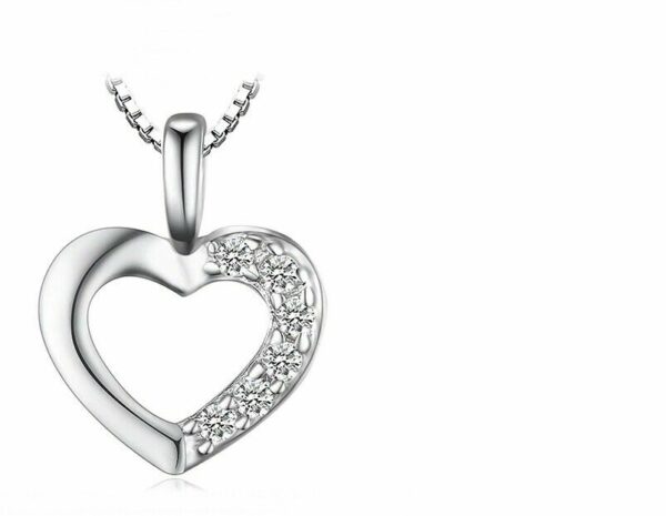 SET Herzkette + Armband + Ohrstecker 925 Silber Damen Kinder Halskette Geschenk – Bild 3