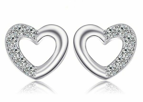 SET Herzkette + Armband + Ohrstecker 925 Silber Damen Kinder Halskette Geschenk – Bild 5