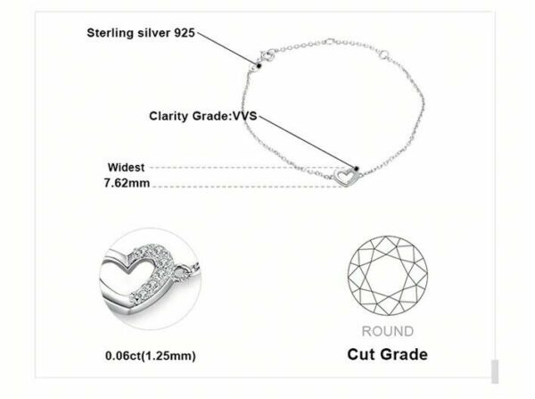 SET Herzkette + Armband + Ohrstecker 925 Silber Damen Kinder Halskette Geschenk – Bild 10