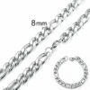 Figarokette + Figaroarmband SET Edelstahl Massiv Halskette Armband Herrenschmuck – Bild 7