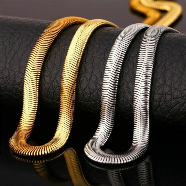 Edle Schlangenkette Armband Edelstahl 4 - 8 mm Breit 20 -75 cm Halskette Collier – Bild 4