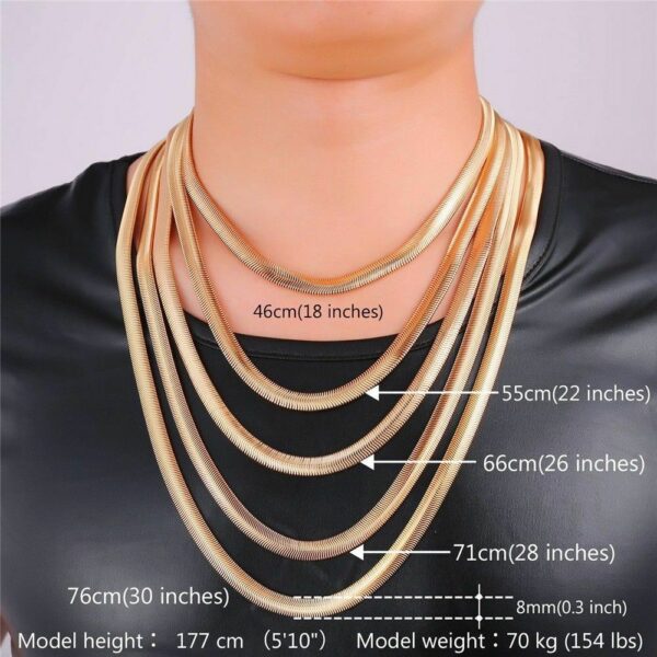 Edle Schlangenkette Armband Edelstahl 4 - 8 mm Breit 20 -75 cm Halskette Collier – Bild 8