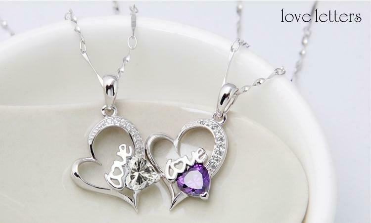 ❤️ Herz Anhänger LOVE Halskette 925 Silber Herzkette Damen  Valentinsgeschenke –