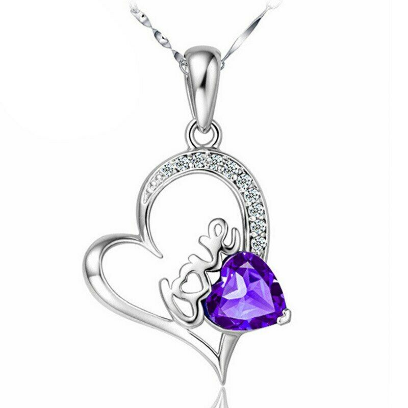 Valentinsgeschenke – LOVE Silber Herzkette Halskette Anhänger ❤️ Damen Herz 925